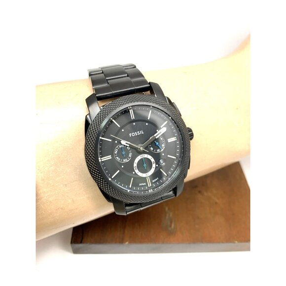 Fossil Men's Watch FS4552 Quartz Chronograph Black Dial Stainless Steel 45mm - Picture 12 of 15